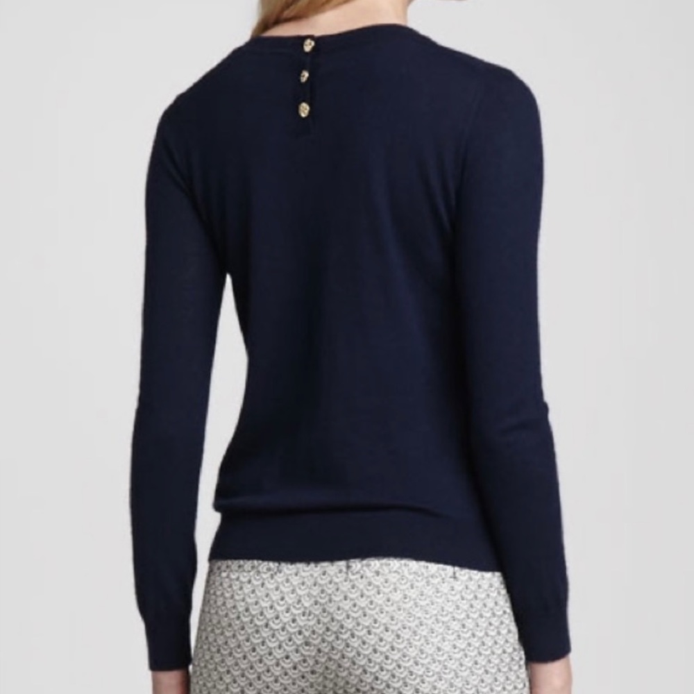 Tory Burch Cashmere Sweater with Gold Button Detail